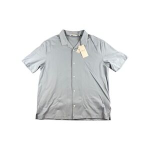 NWT Kenneth Cole New York Men's Light Blue Short Sleeve Button Up Shirt Size XXL